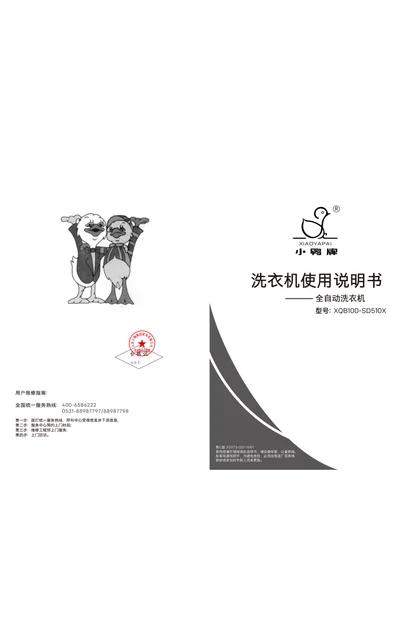 xiaoya 小鸭电器10公斤旋瀑洗全自动洗衣机XQB100-SD510X